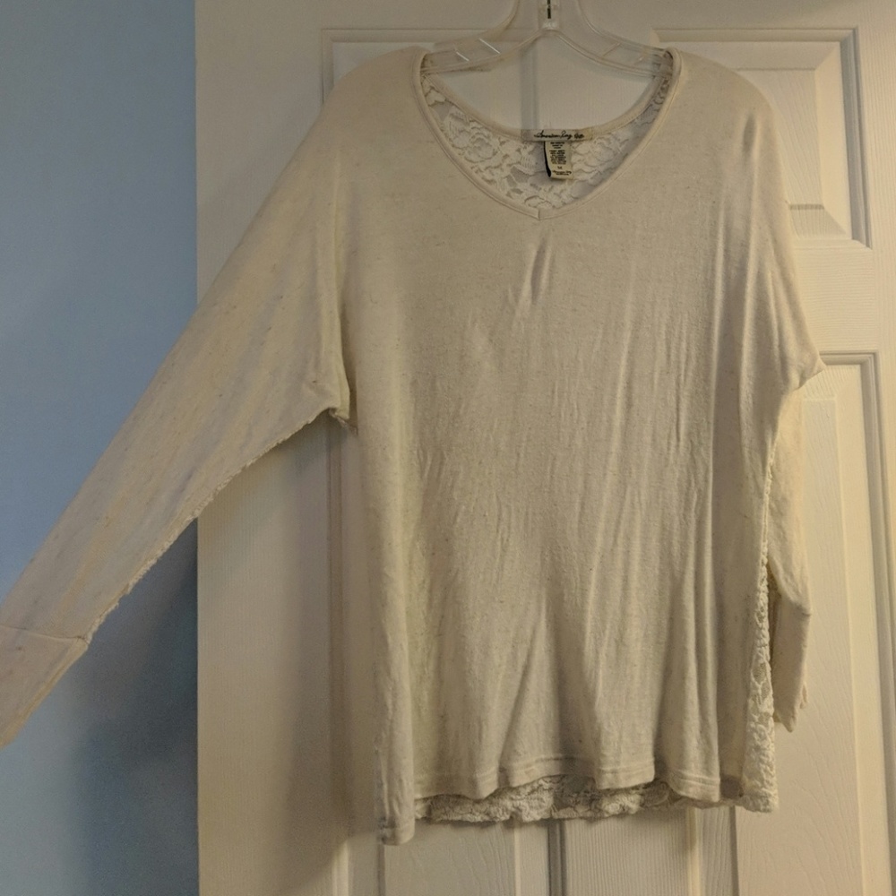 Cream lace back blouse